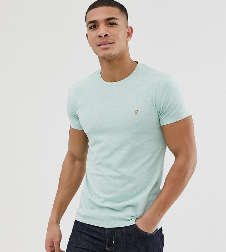 Farah Gloor Slim Fit Marl T-shirt In Green Exclusive At Asos