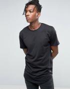 Only & Sons Longline T-shirt With Curved Hem - Black
