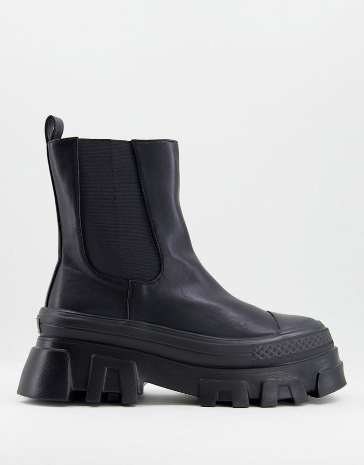 Public Desire Man Crane Chunky Chelsea Boots In Black