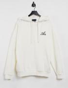 Asos Actual Oversized Hoodie With Script Print In Soft Gray-grey