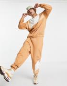 Asos Design Oversized Brown Sweatpants With Side Panel Details - Part Of A Set