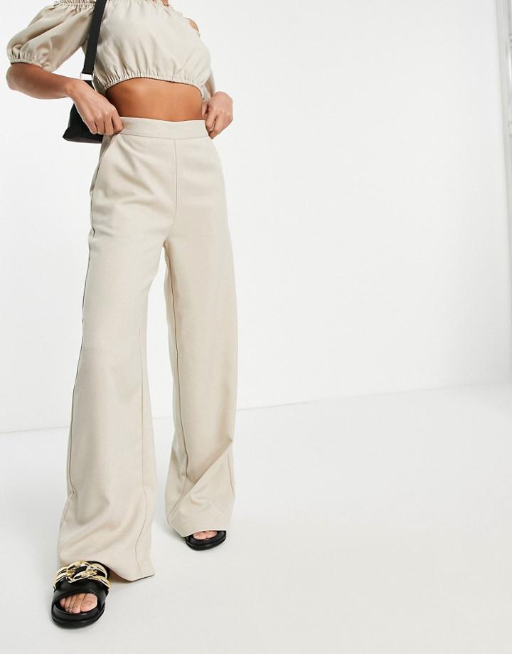 Na-kd X Jazmin Azizam Set Wide Leg Pants In Beige-neutral
