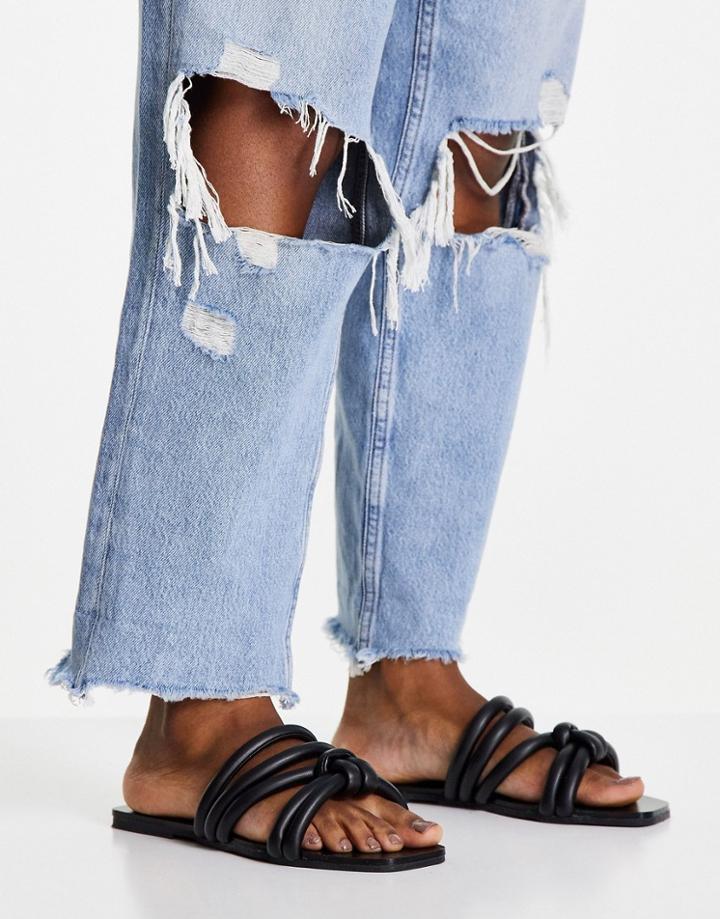Topshop Penny Double Knot Tubular Sandal In Black