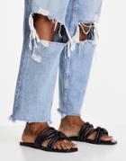 Topshop Penny Double Knot Tubular Sandal In Black