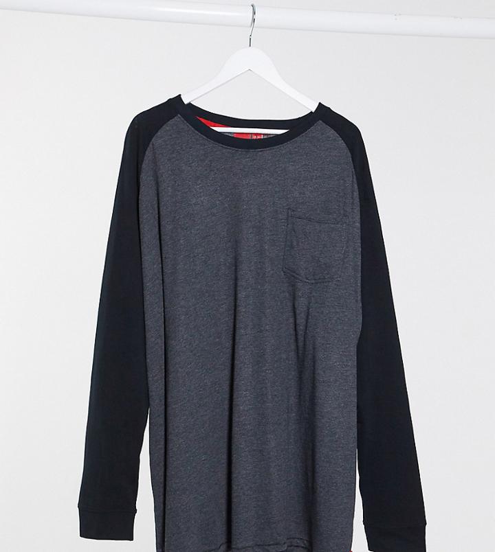 Duke Long Sleeve Raglan T-shirt With Chest Pocket-grey
