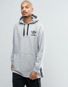 Adidas Originals Longline Hoodie In Gray Bk5882 - Gray