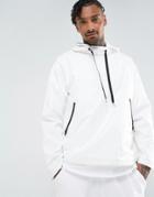 Asos Overhead Windbreaker With Shower Resistance In White - White