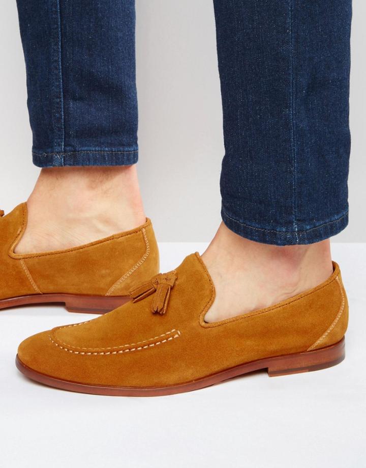 Aldo Afton Suede Tassel Loafers - Cognac