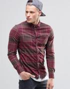Element Buffalo Plaid Flannel Shirt In Regular Fit In Napa Red Buttondown - Red