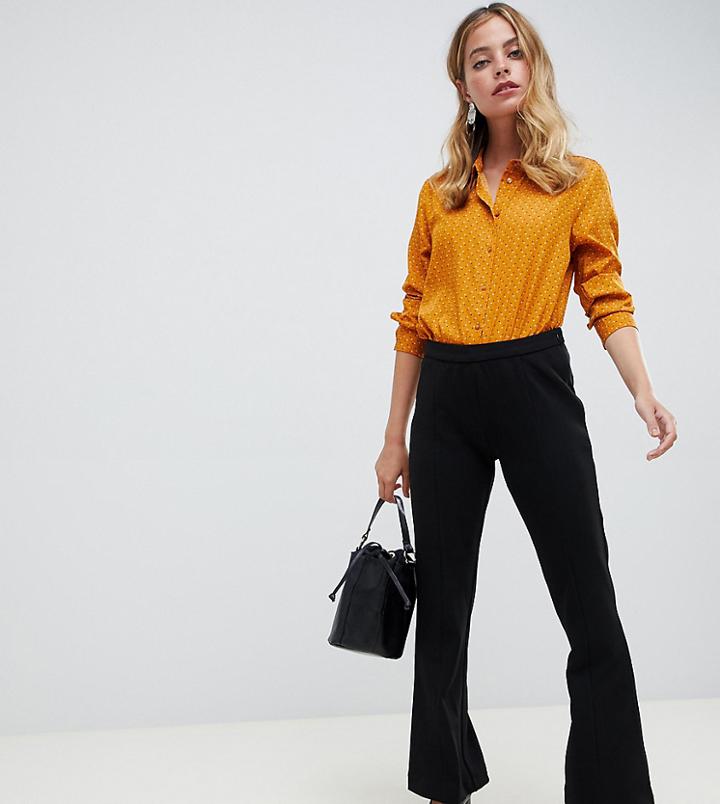 Y.a.s Petite Seam Detail Flare Pants - Black