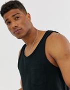 Jack & Jones Originals Tank With Raw Hem Details In Black - Black