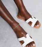 New Look Slides In White Croc