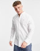 Threadbare Long Sleeve Oxford Shirt In White