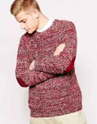 Brave Soul Twisted Yarn Chunky Knit Sweater - Red