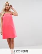 Asos Petite Shift Dress With Eyelet Detail - Pink