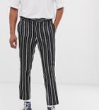 Heart & Dagger Striped Pants In Black - Black