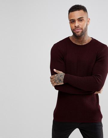 Kronstadt Waffle Knit Sweater - Red
