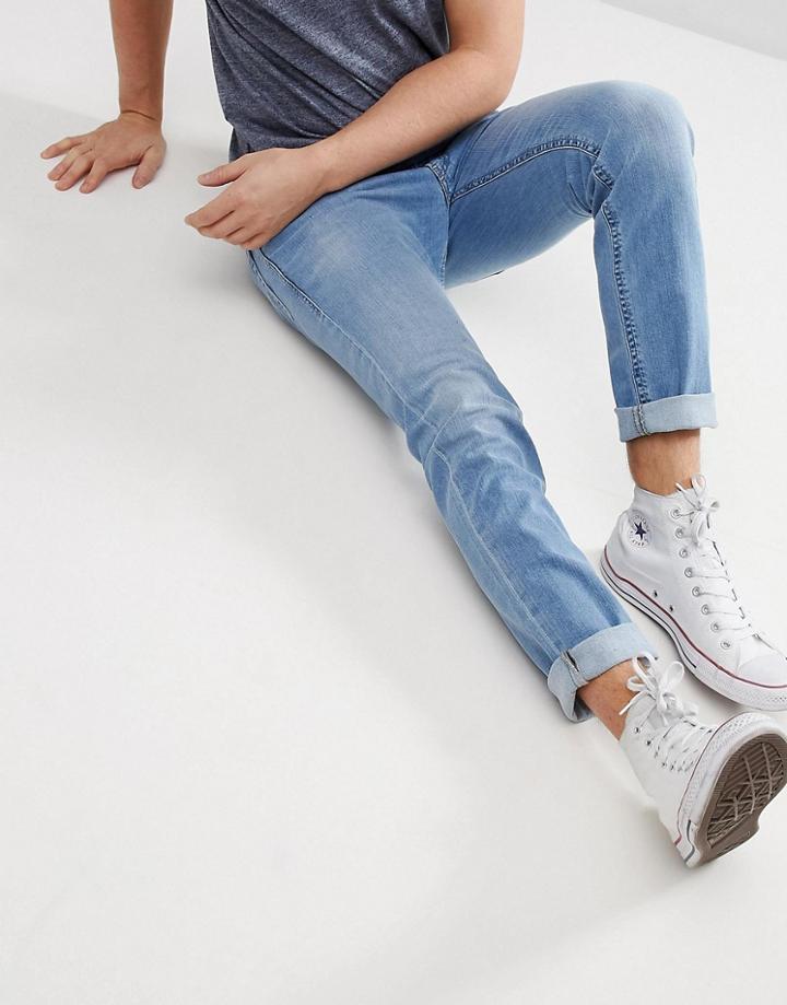 Diesel Thommer Tapered Jeans In Light Wash Blue - Blue