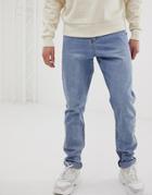 Liquor N Poker Dad Jeans In Stone Wash - Blue