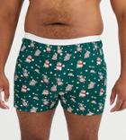 Asos Design Plus Holidays Boxer Short In Teal With Festive Pig Print-blue