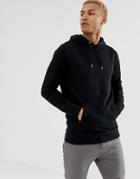 Asos Design Long Line Hoodie In Black