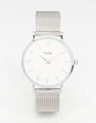 Cluse Minuit Silver Mesh Watch Cl30009 - Silver