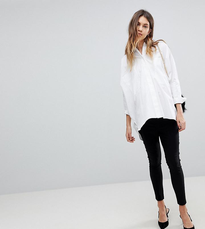 Asos Design Maternity High Waist Pants In Skinny Fit - Black