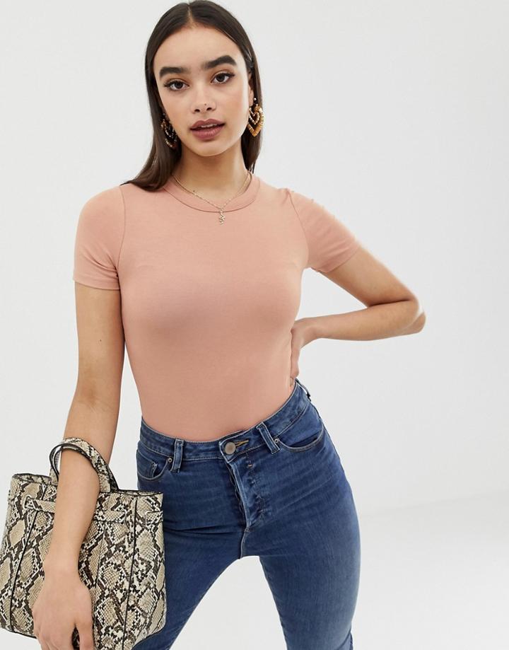 Asos Design Skinny Fit T-shirt Body In Tobacco - Brown