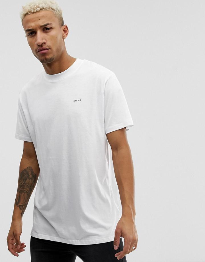 Night Addict Oversized Limited Chest Print T-shirt - White