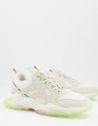 Asos Design Chunky Sneakers In Beige With Tech Detail-neutral