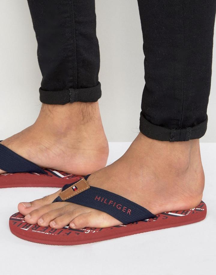 Tommy Hilfiger Floyd Multi Logo Flip Flops - Navy