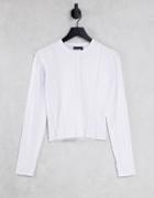 Asos Design Long Sleeve Top With Seam Detail In White