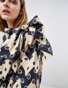 Asos White Zig Zag Printed Shoulder Tie Co-ord Top - Multi