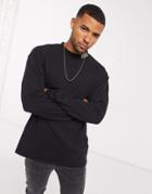 Hugo Dotch Oversized Fit Long Sleeve T-shirt In Black