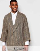 Reclaimed Vintage Tweed Blazer In Relaxed Fit - Brown