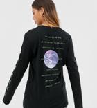 Reclaimed Vintage Inspired Long Sleeve T-shirt With Planet Print - Black