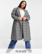 Ever New Curve Tailored Coat In Gray Check-black