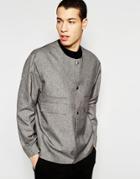 Asos Collarless Tailored Jacket - Gray