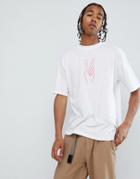 Midnight Surf Neon Peace Print T-shirt - White