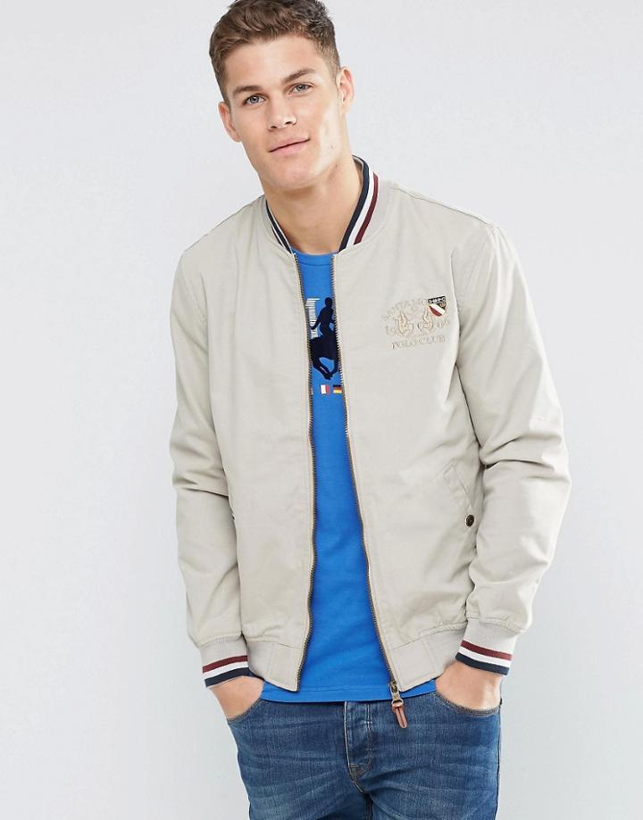 Santa Monica Polo Club Harrington Jacket - Stone