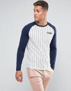 Tom Tailor Long Sleeve Raglan T-shirt With Stripe - Navy