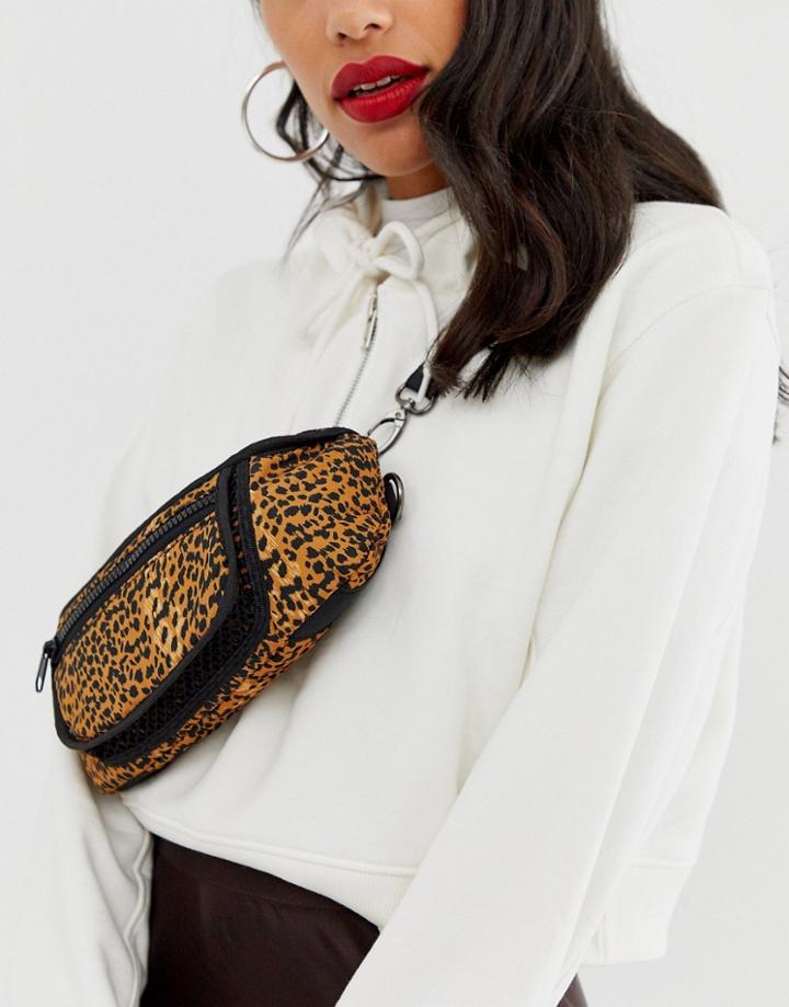 In Wear James Leopard Print Fanny Pack Belt-brown