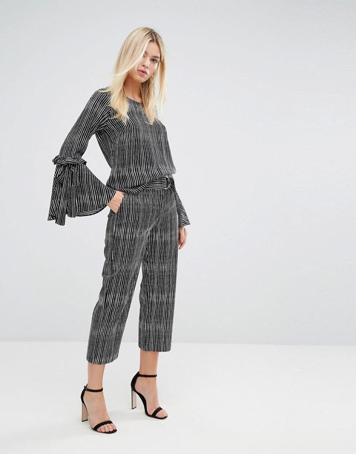 Closet London Stripe Tailored Pants With D Ring Belt - Multi