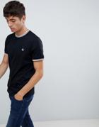 Fred Perry Twin Tipped T-shirt In Black - Black