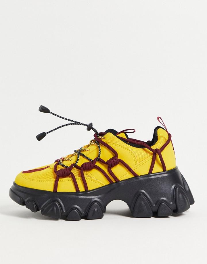 Asos Design Durban Chunky Hiker Sneakers In Multi-yellow