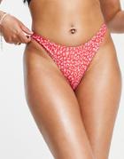 South Beach Bikini Bottoms In Pink Leopard Print