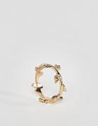 Asos Leaf & Floral Wrap Pinky Ring - Gold