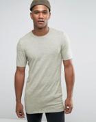 Asos Longline Muscle Fit Knitted T-shirt - Green