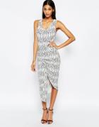 Liquorish Asymmetric Maxi Dress In Animal Print - Animal Print