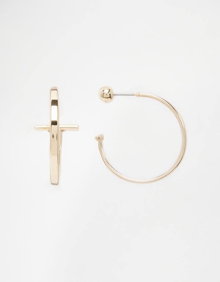Weekday Gold Ballbar Hoop Earrings - Gold